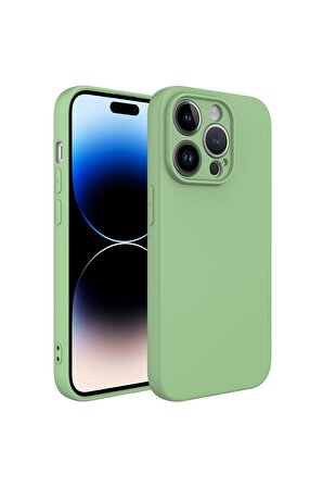 iPhone 14 Pro Max Uyumlu Kamera Korumalı Mara Lansman Kılıf Açık Yeşil