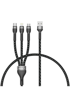 Shira Serisi için 3 in 1 USB Kablo 30cm Cm Siyah