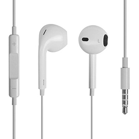 iPhone 5-6 Mikrofonlu Kulaklık (3.5mm jack) Beyaz