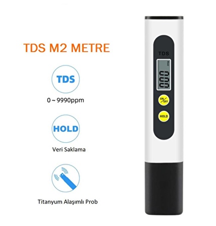 Tds M2 Metre Taşınabilir Su Kalite Saflık Ölçer Akvaryum Havuz Ölçüm Su Arıtma Cihazı