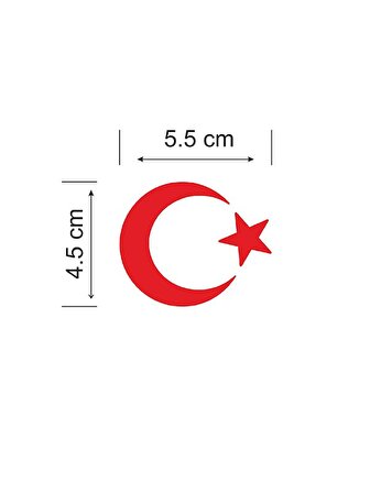 Ay Yıldız Folyo Kesim Etiket Kırmızı (5.5cm)