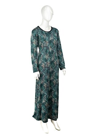 Kadın Zara Kumaş Klasik Boydan Anne Elbise Çiçek Desenli Uzun Kollu Rahat Kesim Tam Kalıp