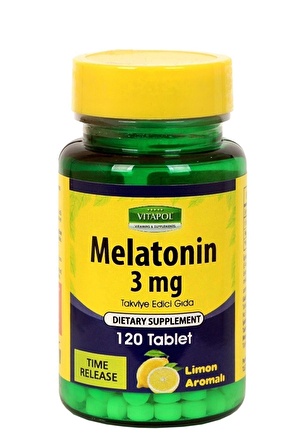 Vitapol Melatonin Time Release 3 Mg 120 Tablet Yavaş Salınımlı Limon Aromalı