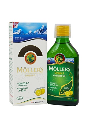 Mollers Omega 3 Limon Aromalı Balık Yağı Şurubu 250 ml