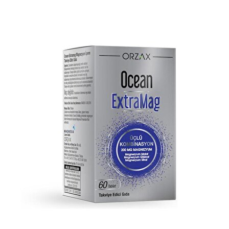 Orzax Ocean ExtraMag Üçlü Magnezyum Kombiasyonu60 Tablet