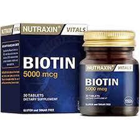 Nutraxin Biotin 5000 mcg Takviye Edici Gıda 30 Tablet