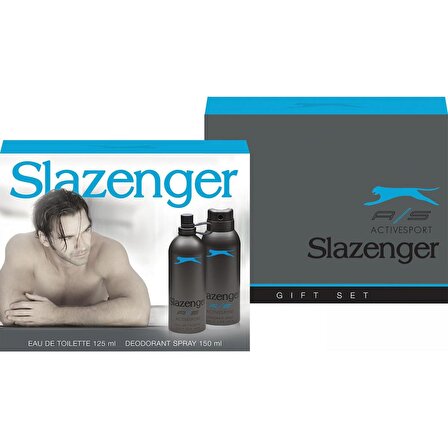 Slazenger Active Sport Parfüm Deodorant Set Erkek Kozmetik Mavi