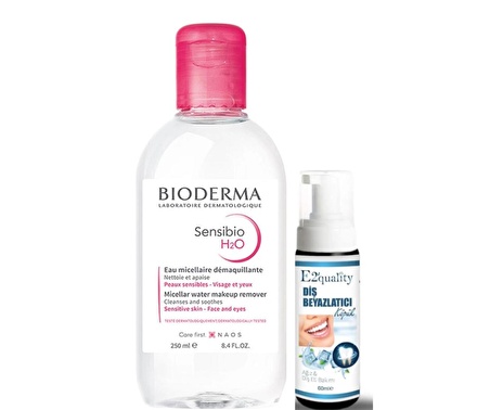 Bioderma Sensibio H2O Yüz ve Makyaj Temizleme Suyu 250 ml- Diş Beyazlatıcı Köpük Hediye 