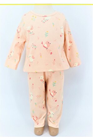 Kız Bebek Pijama Badi ve Pantolon 2'li Takım 0112