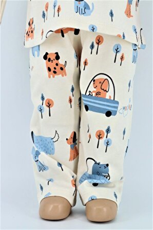 Erkek Bebek Pijama Badi Ve Pantolon 2'li Takım 0117