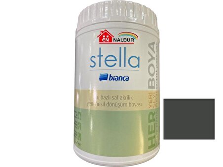 Bianca Stella 7021 Antrasit Gri Su Bazlı Saf Akrilik Boya 1 Litre