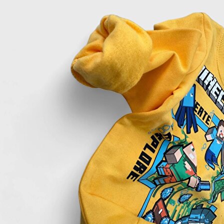 Minecraft Sarı Renkli Erkek Çocuk Giyim Seti