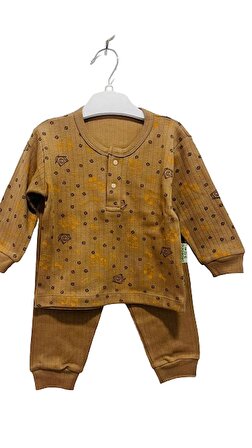 uğurböceğiçocuk Çıtçıt Düğmeli Desenli Alt Üst Takım Çocuk Pijama Takım