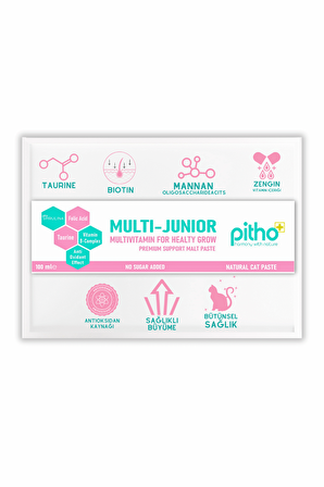 Pitho Multi Junior - Folik Asit Ve Taurin Içeren Yavru Kedi Vitamini Multivitamin Maltı