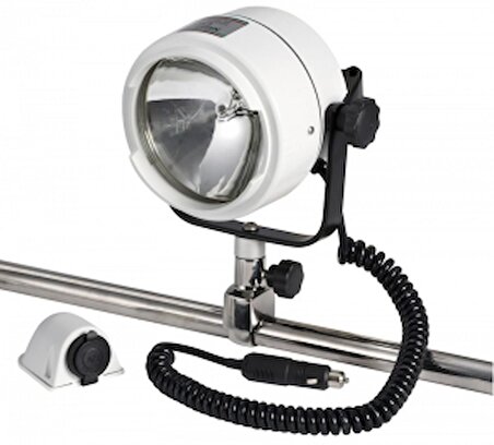 Marintek Projektör. Beyaz ABS gövdeli, alüminyum ve paslanmaz çelik ayaklı 12V