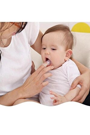 Bebek Slikon Diş Fırçası Parmak Diş Fırçası Bebek Diş Kaşıma Kutulu Tartar 