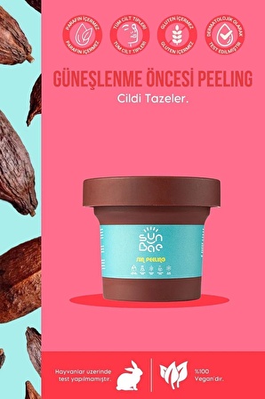 SunBae Sun Peeling Besleyici Arındırıcı Bronzlaştıran Yüz Vücut Scrub Peeling 100ml Kahve Çekirdeği Tozu