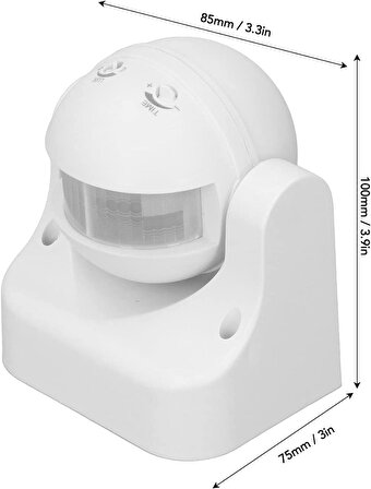 Anunnaki PIR Kızılötesi 180 Derece Enerji Tasarruflu Kolay Kurulum Hareket Sensörü Beyaz