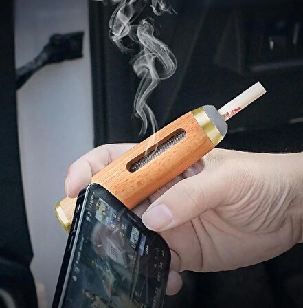 Yeni Nesil Ahşap Tasarım Otomatik Kül Toplayıcı Taşınabilir Sigara Tutucu Mini Kül Tablası