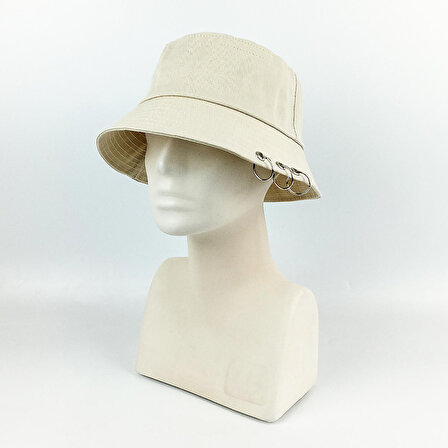 PiercingLİ Kadın Bucket Balıkçı Şapka - Piercing Krem