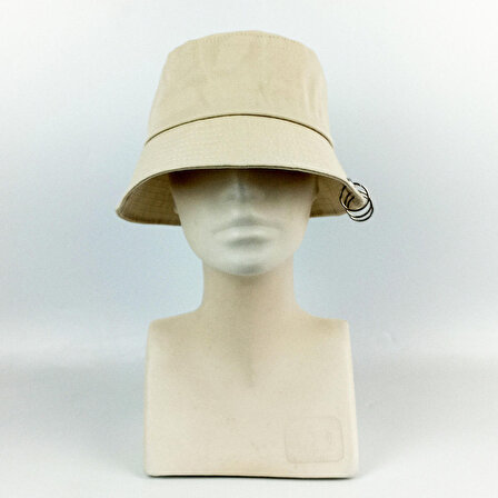 PiercingLİ Kadın Bucket Balıkçı Şapka - Piercing Krem