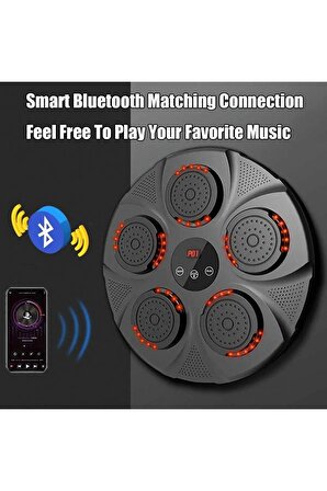 Müzikli Boks Aleti Bluetooth Bağlantılı Boks Eğitim Seti Rgb Işıklı Eldiven Hediyeli