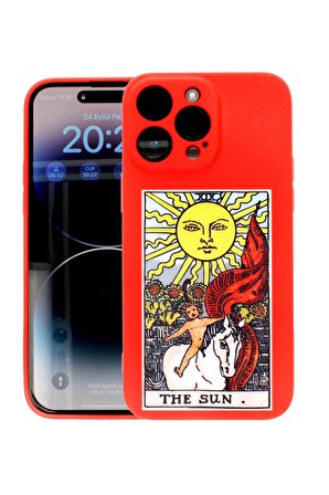iPhone 12 Pro Max Uyumlu Baskılı Kırmızı Renk Lansman Kılıf The Sun