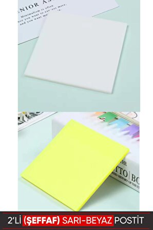 Şeffaf Post-it Yapışkanlı Not Kağıdı 2 renk -7,5x75cm 50'li
