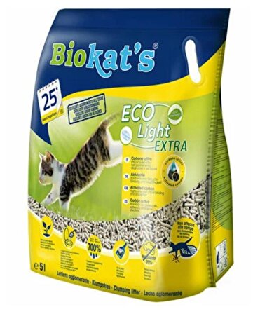 Biokat's Eco Light Extra Pelet Aktif Karbonlu Kedi Kumu 5 L 2 li