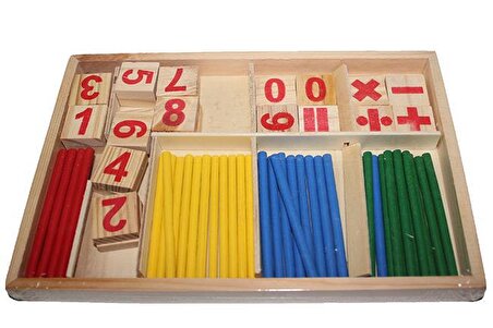 Ahşap Kutulu Matematik Seti Çocuk Oyun Oyuncak