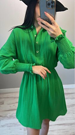 23278-Kadın Elbise - Benetton Yeşil