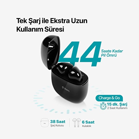 Ttec Dokunmatik Suya Dayanıklı Uzun Şarj Ömürlü Bluetooth 5.1 Bluetooth Kulaklık 60ms Gecikme Derin Bas