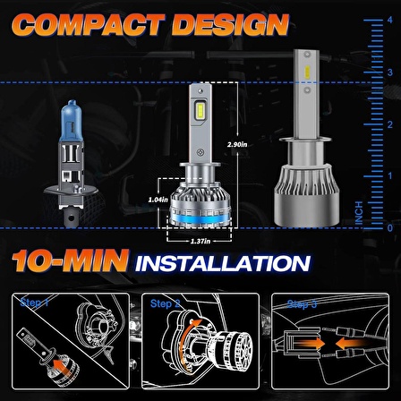 Fahren H1 Termitör 120W 28000 Lümen 6500K Süper Parlak LED Ampül