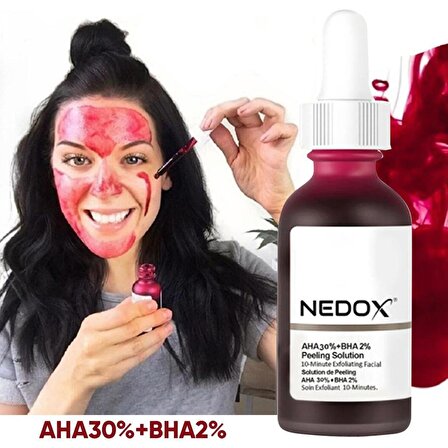 NEDOX Cilt Yenileyici Cilt Tonu Eşitleyici Kırmızı Peeling Serum Aha %30 Bha %2 Ph % 3.5 Serum 30 ml