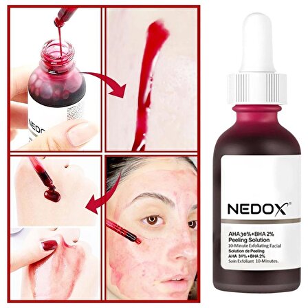 NEDOX Cilt Yenileyici Cilt Tonu Eşitleyici Kırmızı Peeling Serum Aha %30 Bha %2 Ph % 3.5 Serum 30 ml