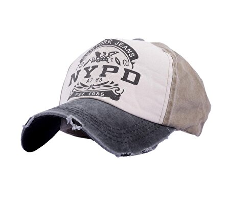 Perlotus NYPD Logolu New York Eskitme Spor Kep Şapka Haki Yeşil