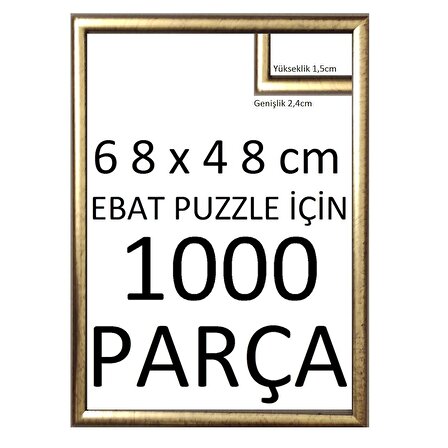 Sar Plus Balıksırtı Puzzle Çerçevesi 1000 Parça Için Ebat 68cmx48cm Altın