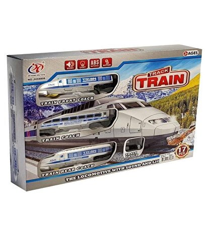 Beyaz Motorlu, Işıklı ve Ses Efektli 17 Parça Oyuncak Hızlı Tren SETİ