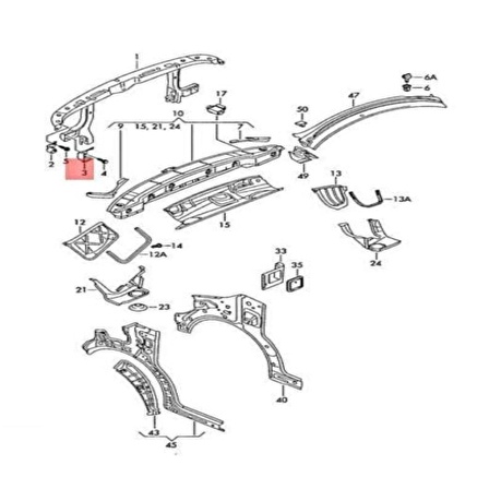 VOLKSWAGEN TRANSPORTER T6 2010 - 2015 ÖN PANEL BAGLANTI AYAGI 