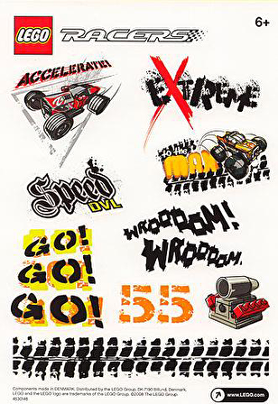 LEGO Racers 4530146 Sticker Sheet