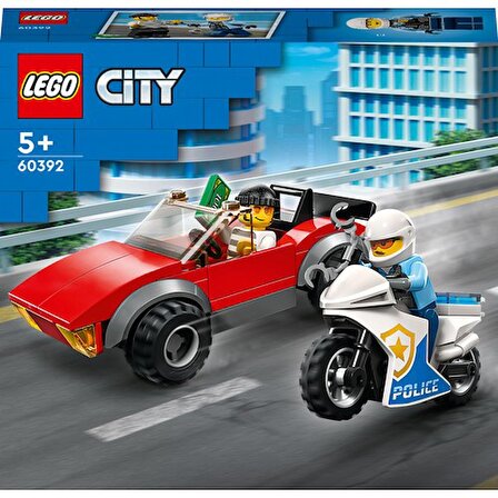 Lego City Polis Motosikleti Araba Takibi 60392 Lisanslı Ürün