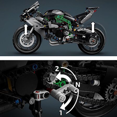 LEGO® Technic Kawasaki Ninja H2R Motosiklet 42170 - 10 Yaş ve Üzeri Çocuklar Için Koleksiyonluk Yaratıcı Oyuncak Model Yapım Seti (643 Parça)