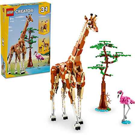 LEGO® Creator Vahşi Safari Hayvanları 31150 - 9 Yaş ve Üzeri Çocuklar için İnşa Edilebilen Zürafa, Ceylan ve Aslan Model Seçenekleri İçeren 3#ü 1 Arada Yaratıcı Oyuncak Yapım Seti (780 Parça)