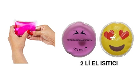 KALP EMOJİ PEMBE CEYLAN CEP SOBASI,EL ISITICI,2 ADET SICAK SU TORBASI PVC  9cm