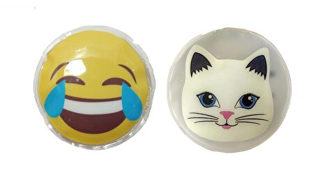 GÜLEN EMOJİ,KEDİ CEP SOBASI,EL ISITICI,2 ADET SICAK SU TORBASI PVC  9cm