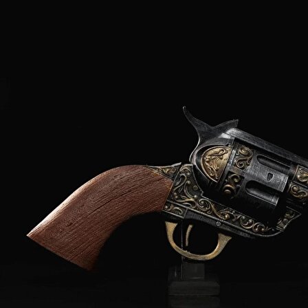3dtasarimmarket Gold Revolver Marka Silah Figürü