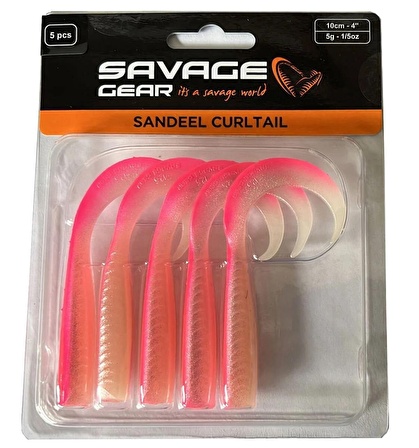 Savage Gear LB Sandeel Curltail 7 cm Pink Glow 6 lı Paket