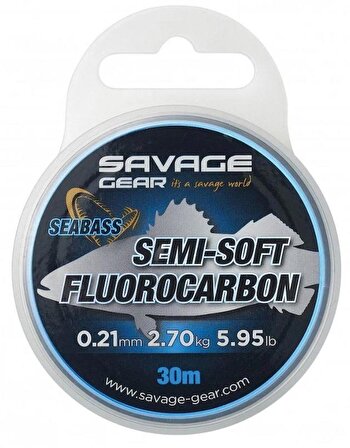Savage Gear Semi-Soft Fluorocarbon Seabass 30 M Clear 