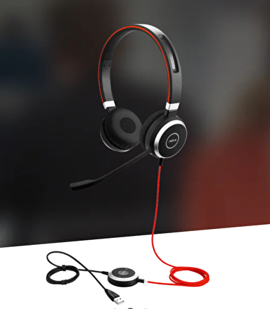 Jabra Evolve 40 Duo USB NC MS Kulak Üstü Kulaklık (Jabra Türkiye Garantili)