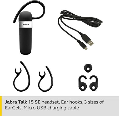 Jabra Talk 15SE Bluetooth Kulaklık, Siyah